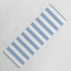 Cerulean Blue Vertical Beach Hut Stripes Yoga Mat Gallery Image 1
