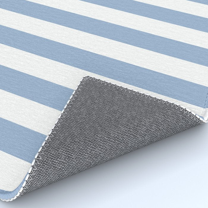 Cerulean Blue Vertical Beach Hut Stripes Rug Gallery Image 4