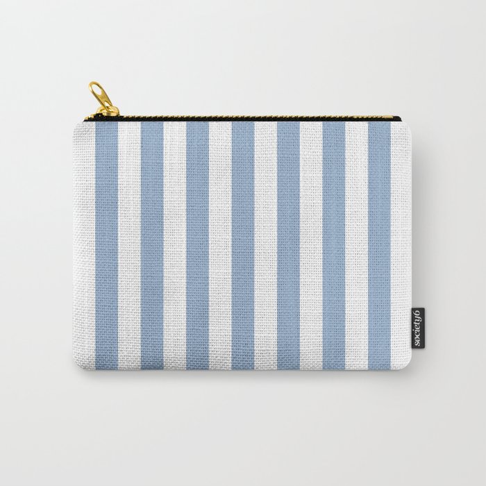 Cerulean Blue Vertical Beach Hut Stripes Carry All Pouch Gallery Image 1