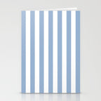 Cerulean Blue Vertical Beach Hut Stripes Stationery Card Gallery Image 2