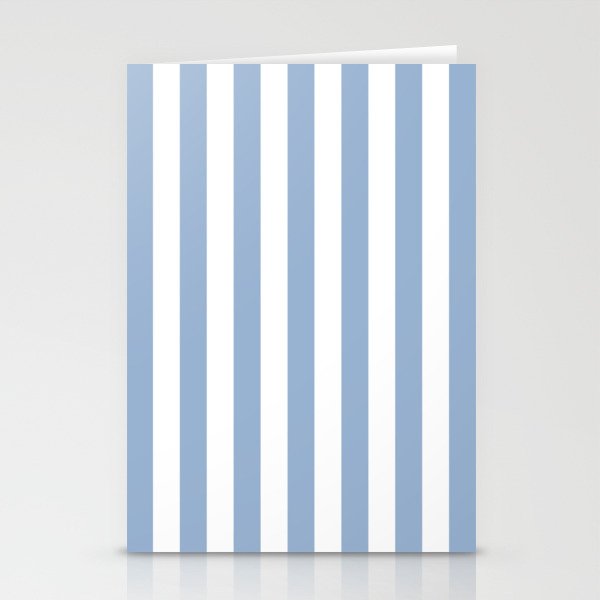 Cerulean Blue Vertical Beach Hut Stripes Stationery Card Gallery Image 2