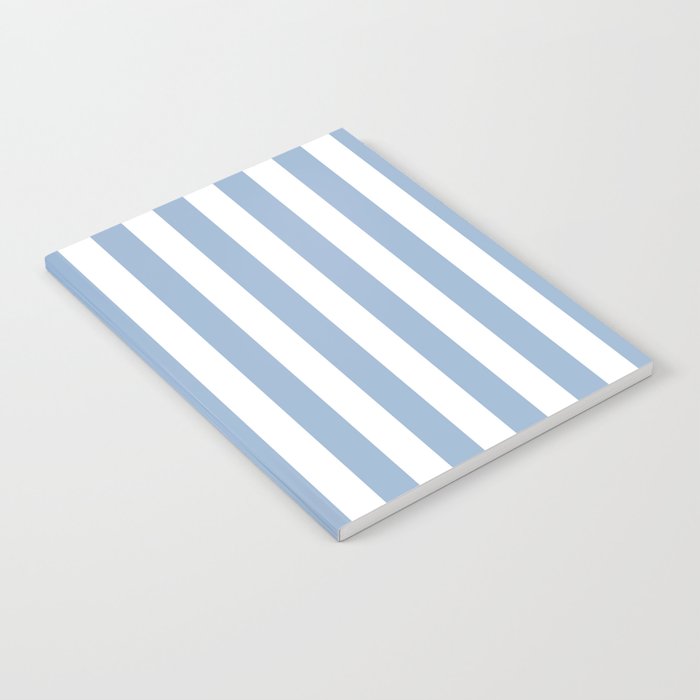 Cerulean Blue Vertical Beach Hut Stripes Notebook Gallery Image 2