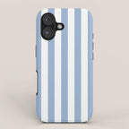 Cerulean Blue Vertical Beach Hut Stripes iPhone Case Gallery Image 1