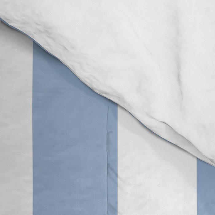 Cerulean Blue Vertical Beach Hut Stripes Comforter Gallery Image 4