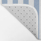 Cerulean Blue Vertical Beach Hut Stripes Bath Mat Gallery Image 2