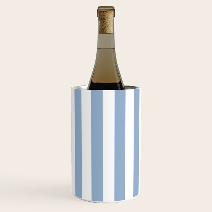 Cerulean Blue Vertical Beach Hut Stripes Wine Chiller Gallery Image 2