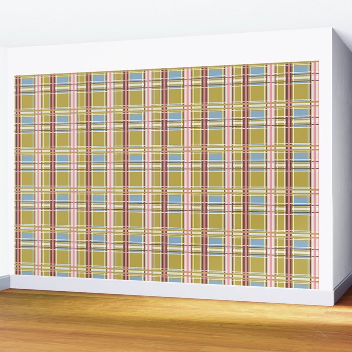 Subtle Plaid Warmth Wall Mural Gallery Image 2