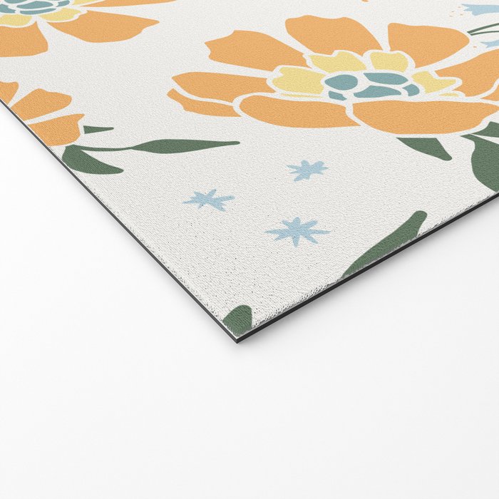 Honey Bees and Orange Flowers Welcome Mat Gallery Image 2