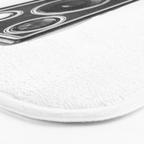 A Kodak Brownie analog vintage camera on a white background  Retro photography in black and white Bath Mat Gallery Image 3