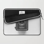 A Kodak Brownie analog vintage camera on a white background  Retro photography in black and white Laptop Sleeve Gallery Image 2