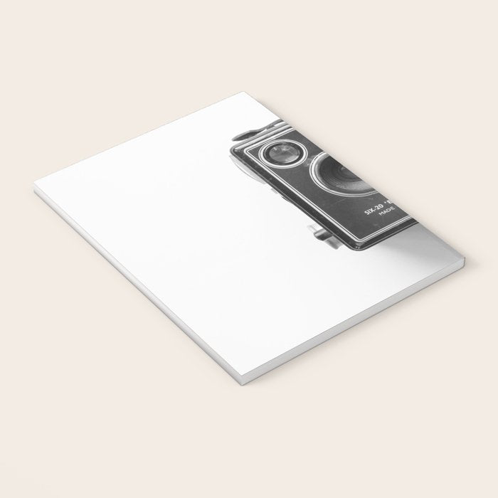 A Kodak Brownie analog vintage camera on a white background  Retro photography in black and white Notebook Gallery Image 3