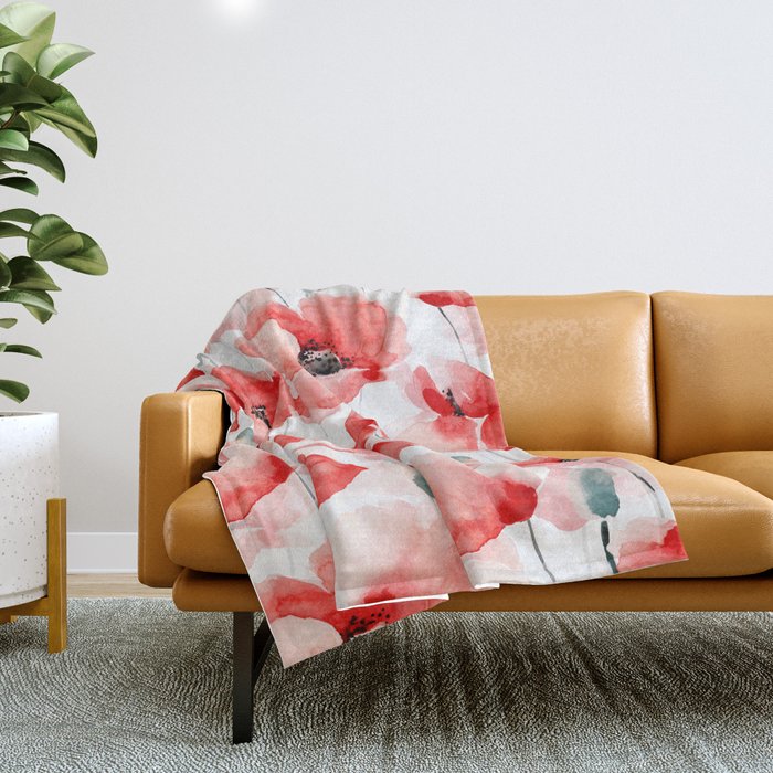 Poppies   Throw Blanket Gallery Image 1
