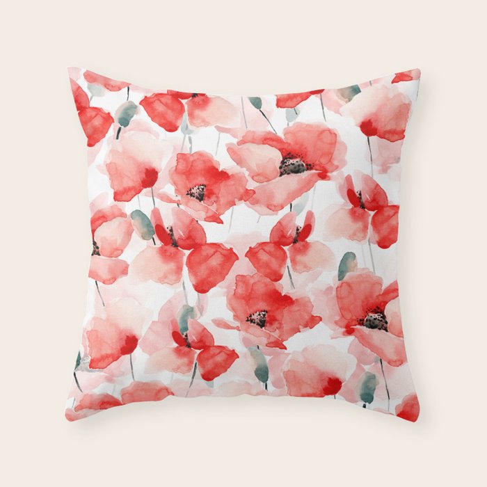 Poppies   Throw Pillow Gallery Image 1