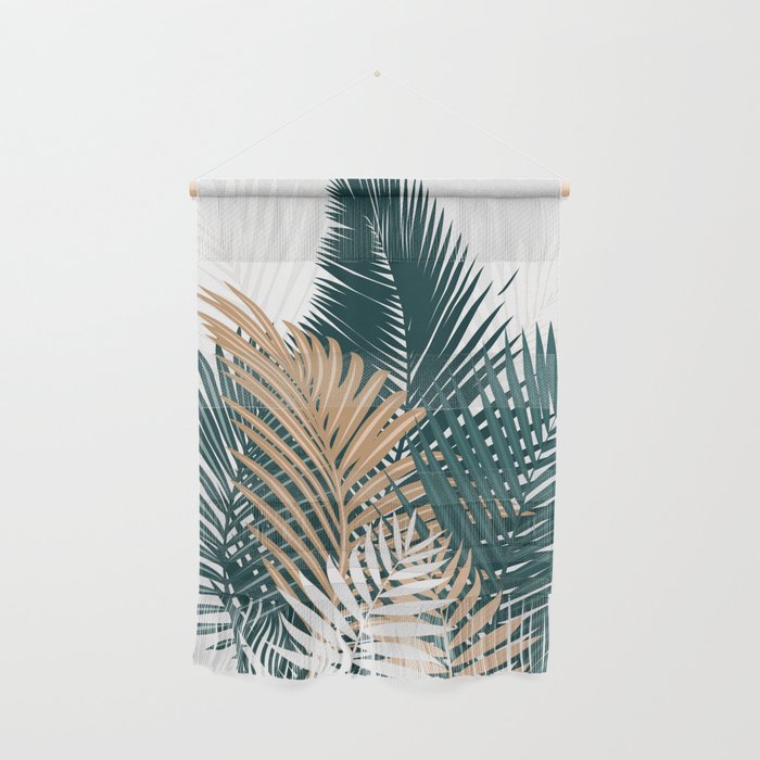 Gold and Green Palm Leaves Wall Hanging Gallery Image 1
