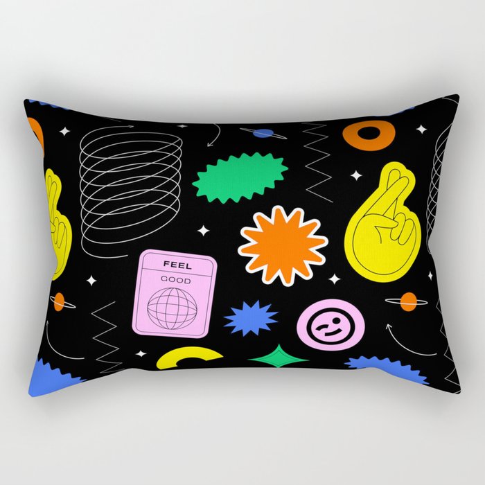 Modern minimalist art sticker pattern Rectangular Pillow Gallery Image 1