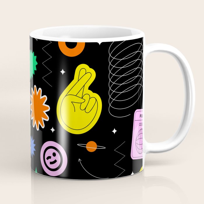 Modern minimalist art sticker pattern Coffee Mug Gallery Image 1