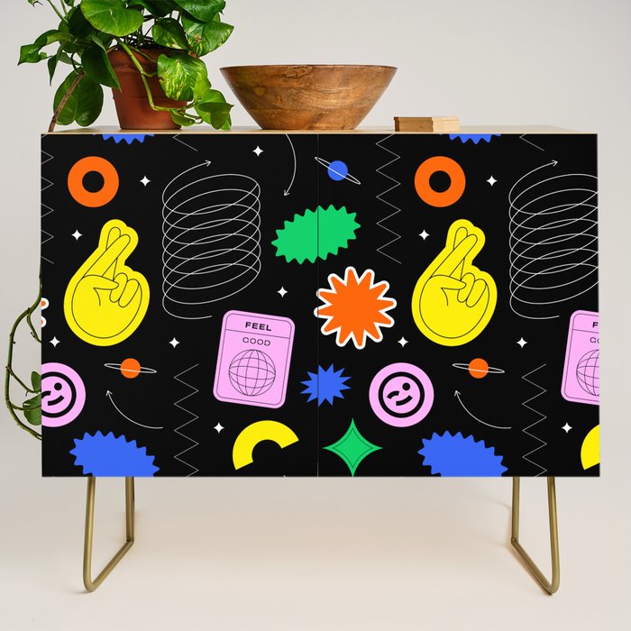 Modern minimalist art sticker pattern Credenza Gallery Image 1