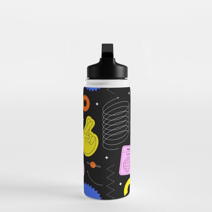 Modern minimalist art sticker pattern Water Bottle Gallery Image 3