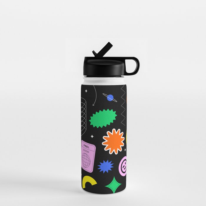 Modern minimalist art sticker pattern Water Bottle Gallery Image 1
