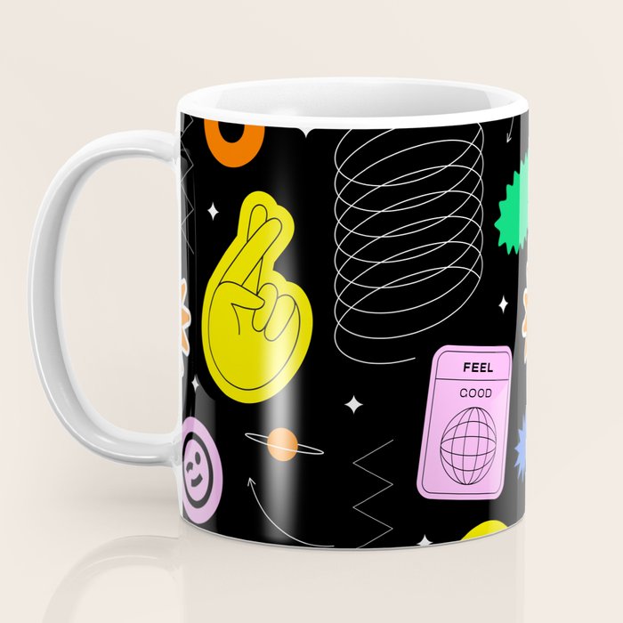 Modern minimalist art sticker pattern Coffee Mug Gallery Image 3