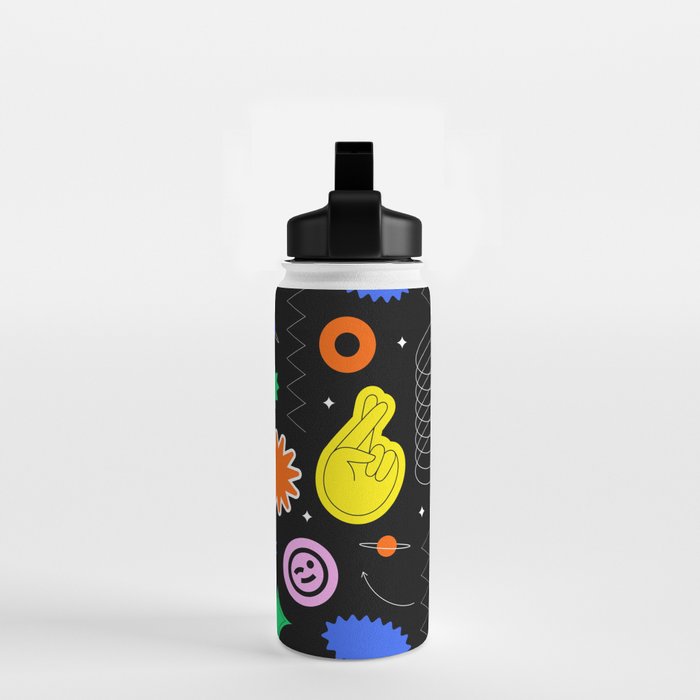 Modern minimalist art sticker pattern Water Bottle Gallery Image 2