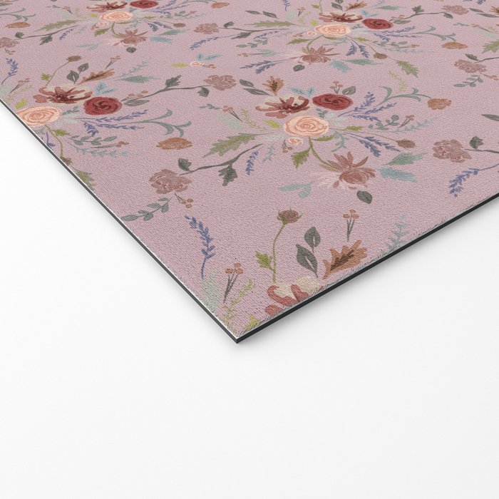 Bohemian Watercolor Floral - Cool Pink Welcome Mat Gallery Image 2