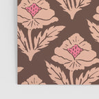 Heirloom Floral Block Print - Pink Brown Poster Gallery Image 3