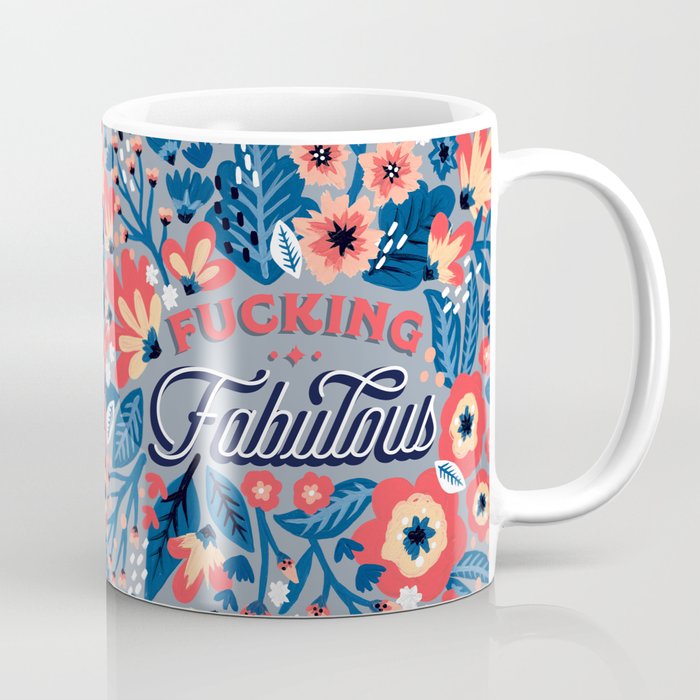 F*cking Fabulous - Denim & Coral Palette Coffee Mug Gallery Image 1