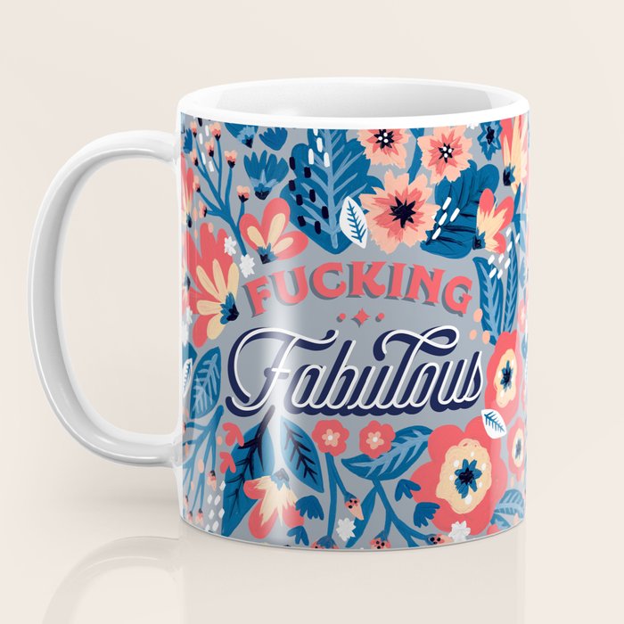 F*cking Fabulous - Denim & Coral Palette Coffee Mug Gallery Image 3