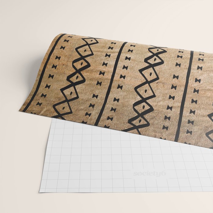Black and Brown Texture Mud Cloth Pattern  Wrapping Paper Gallery Image 2