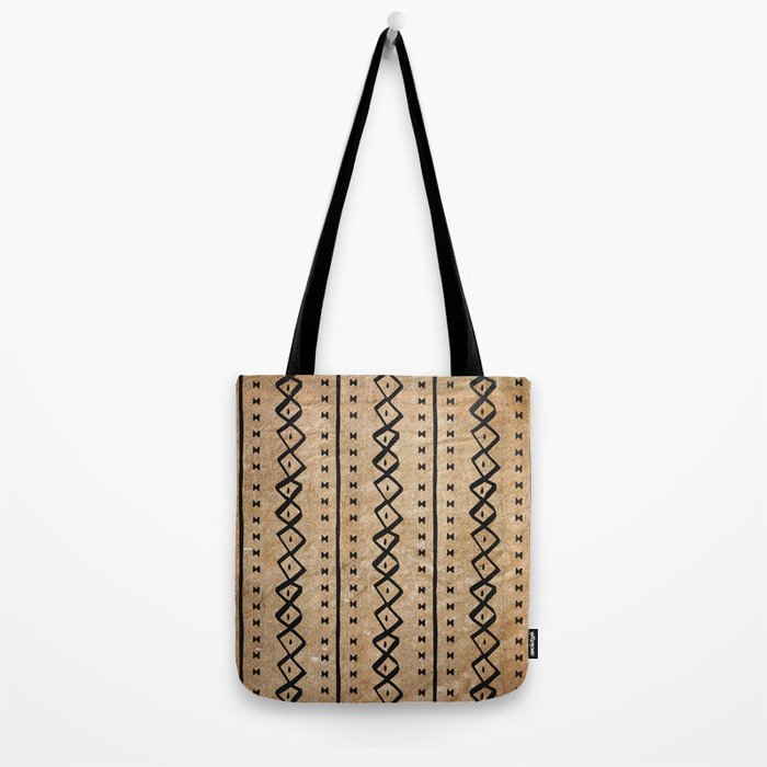Black and Brown Texture Mud Cloth Pattern  Tote Bag Gallery Image 2