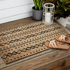 Black and Brown Texture Mud Cloth Pattern  Outdoor Rug Gallery Image 2