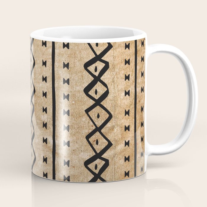 Black and Brown Texture Mud Cloth Pattern  Coffee Mug Gallery Image 1