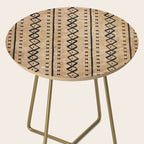 Black and Brown Texture Mud Cloth Pattern  Side Table Gallery Image 2