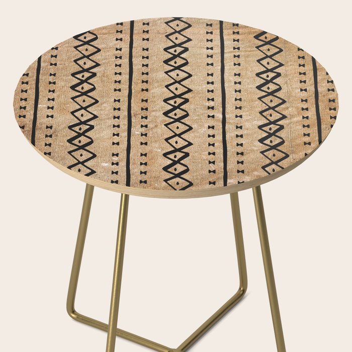 Black and Brown Texture Mud Cloth Pattern  Side Table Gallery Image 2