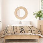 Black and Brown Texture Mud Cloth Pattern  Duvet Cover Gallery Image 3