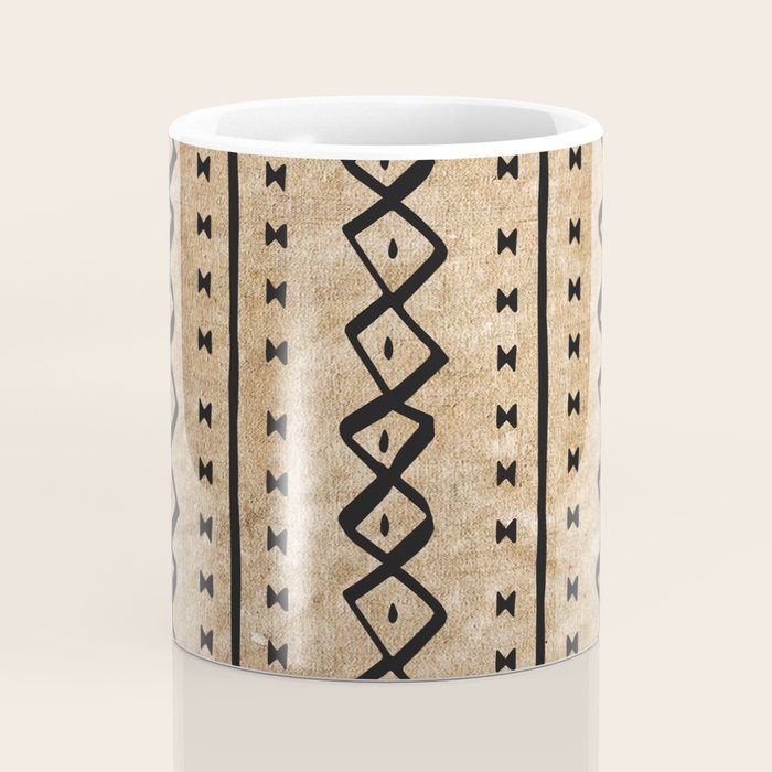 Black and Brown Texture Mud Cloth Pattern  Coffee Mug Gallery Image 4