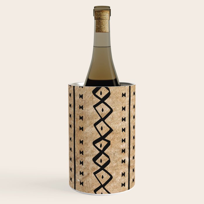 Black and Brown Texture Mud Cloth Pattern  Wine Chiller Gallery Image 1