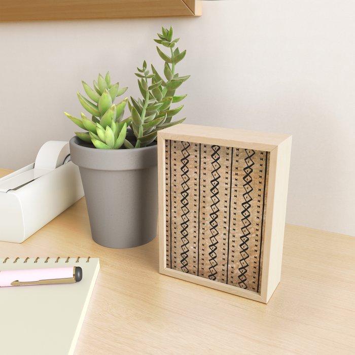 Black and Brown Texture Mud Cloth Pattern  Mini Art Print Gallery Image 2