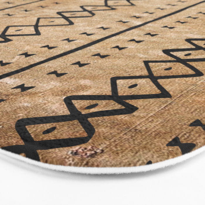 Black and Brown Texture Mud Cloth Pattern  Bath Mat Gallery Image 3