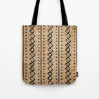 Black and Brown Texture Mud Cloth Pattern  Tote Bag Gallery Image 1