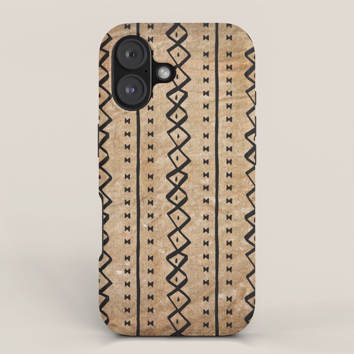 Black and Brown Texture Mud Cloth Pattern  iPhone Case Gallery Image 1