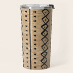 Black and Brown Texture Mud Cloth Pattern  Travel Mug Gallery Image 2