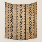 Black and Brown Texture Mud Cloth Pattern  Wall Tapestry Gallery Image 4