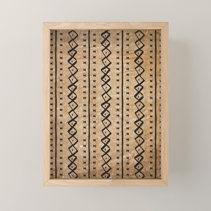 Black and Brown Texture Mud Cloth Pattern  Mini Art Print Gallery Image 1