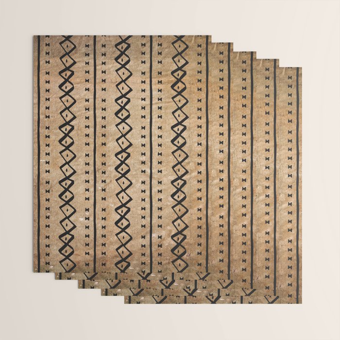 Black and Brown Texture Mud Cloth Pattern  Wrapping Paper Gallery Image 3