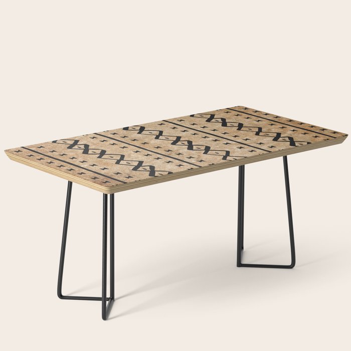 Black and Brown Texture Mud Cloth Pattern  Coffee Table Gallery Image 1