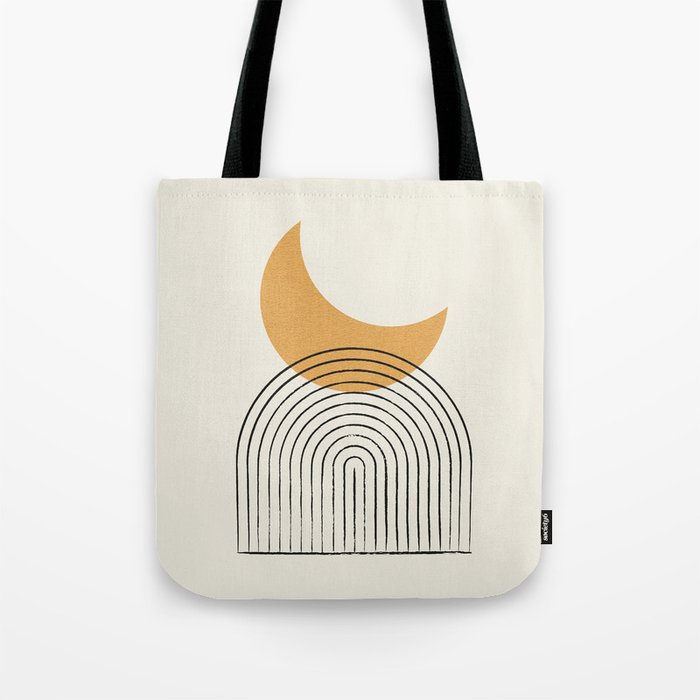 Moon mountain gold - Mid century style Tote Bag Gallery Image 1