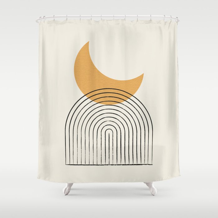 Moon mountain gold - Mid century style Shower Curtain Gallery Image 1