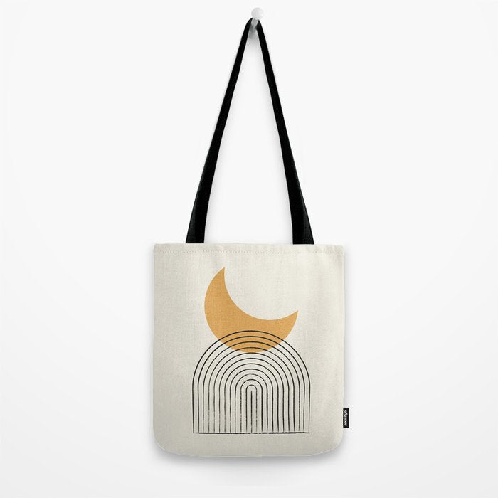 Moon mountain gold - Mid century style Tote Bag Gallery Image 2